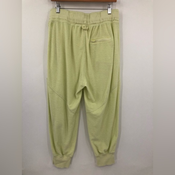 Free People M Terry Radiant Joggers Drawstring Lime 0383 terrycloth green yellow - Picture 6 of 12